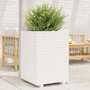 vidaXL Ζαρντινιέρα Κήπου Λευκή 50x50x72 εκ. από Μασίφ Ξύλο Πεύκου
