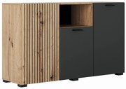 Μπουφές DENVER με 3 ντουλάπια Artizan Oak/Ανθρακί 135x42x83cm