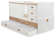 Βρεφική πολυμορφική κούνια NATURA BABY  with Telescopic Rail Λευκό + Φυσικό χρώμα  ΝΑ-1015  80x180εκ.  Cilek