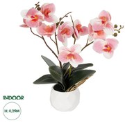 GloboStar® Artificial Garden PINK ORCHID 21075 Διακοσμητικό Φυτό Ροζ Ορχιδέα  Υ30cm