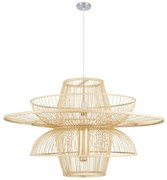 Κρεμαστό Φωτιστικό Οροφής Μπαμπού Bali 01758 Globostar-1758-Μπεζ 01758