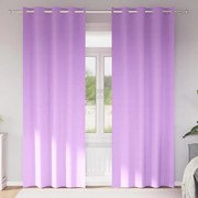 vidaXL Κουρτίνες με κουρτίνες 2 pcs Μοβ 225 x 140 εκ. Πολυεστέρας