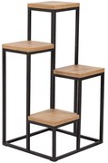 Ανθοστήλη Jason 835PUQ6297 34x67cm Pine-Black Hanah Home Μοριοσανίδα, Μέταλλο