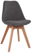 Καρέκλα Με Ξύλινα Πόδια Vegas HM0033.50 Grey Σετ 4τμχ Wood, Fabric
