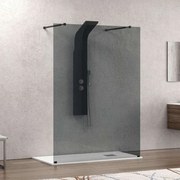 Πάνελ Ντουζιέρας Σταθερό Walkin 3 WAL3NF158 Fume-Black Karag 158 x200 Αλουμίνιο