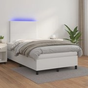 ΚΡΕΒΑΤΙ BOXSPRING ΜΕ ΣΤΡΩΜΑ &amp; LED ΛΕΥΚΟ 120X200 ΕΚ. ΣΥΝΘ. ΔΕΡΜΑ 3135814