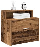 Κομοδίνα με συρτάρι 2 τεμ. Όψη Παλαιού Ξύλου 51x31x47 εκ.