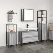 vidaXL Σετ Επίπλων Μπάνιου με ράφι 3 pcs Γκρι sonoma 90 x 34.5 x 60 εκ