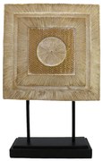 SQUARE DRUM DECO TOTEM POLYRESIN ΦΥΣΙΚΟ ΜΑΥΡΟ 25,5x7,5xH39,5cm