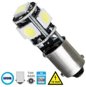 GloboStar® 81288 Λάμπα Αυτοκίνητου BA9S - T4W 2nd Generation Can-Bus Series LED 5 SMD 5050 2W 300lm 360° DC 12V IP20 Ψυχρό Λευκό 6000K