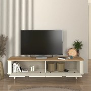 Έπιπλο τηλεόρασης Bohema Megapap χρώμα ivory - sepet oak 180x47x45,6εκ.