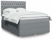 ΚΡΕΒΑΤΙ BOXSPRING ΜΕ ΣΤΡΩΜΑ ΑΝΟΙΧΤΟ ΓΚΡΙ 140X190 ΕΚ. ΥΦΑΣΜΑΤΙΝΟ 3294358