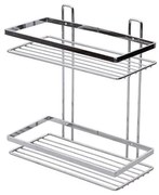 Estia Εταζέρα Elegant Μεταλλική Ίσια 2 Θέσεων 27x25x12.5cm Χρωμίου 02-8680