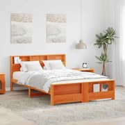 vidaXL Σκελετός Κρεβατιού Καφέ κεριού 160 x 200 cm Μασίφ ξύλο πεύκου