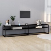 vidaXL Έπιπλο Τηλεόρασης Μαύρο 200 x 40 x 40,5 εκ. από Ψημένο Γυαλί