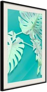 Αφίσα - Teal Monstera - 40x60 - Μαύρο - Με πασπαρτού