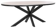 Τραπεζαρία DKD Home Decor Μαύρο Φυσικό Μέταλλο Ξύλο από Μάνγκο 200 x 100 x 76 cm