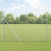 vidaXL Φράχτης με Στήλες. Ασημί 1.5 x 10 m Ατσάλι