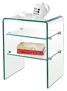 Τραπεζάκι – Ραφιέρα GLASSER Bent Glass - Γυαλί Clear 50x40x58cm