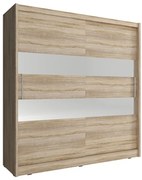 Lh-homefurniture Ντουλάπα Συρόμενη Maja 2 Χρώμα Φυσικό δρυς 200x214x62cm 24113-MJ2s-200