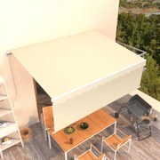 vidaXL Τέντα Συρόμενη Χειροκίνητη με Σκίαστρο Κρεμ 4 x 3 μ.