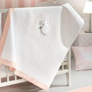 Κουβέρτα Βρεφική Lapin Πικέ Pink Saint Clair Κούνιας 110x150cm 100% Βαμβάκι