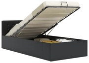 vidaXL Πλαίσιο Κρεβατιού με Αποθηκ. Χώρο Μαύρο 90x200 εκ. Συνθ. Δέρμα