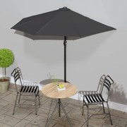 vidaXL Ομπρέλα Βεράντας Ημικυκλική Ανθρακί 270x144 εκ Ιστός Αλουμινίου