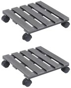 vidaXL Βάσεις για Γλάστρες με Ρόδες 2 τεμ. Γκρι 30x30x7,5 εκ. από WPC