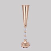 Βάζο Μεταλλικό 752-22064 14X60cm Rose Gold Estheti Home Μέταλλο
