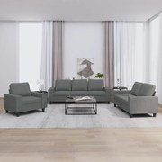 vidaXL Σετ Σαλονιού 3 Τεμαχίων Σκούρο Γκρι Υφασμάτινο