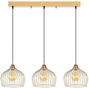 Φωτιστικό Οροφής - Ράγα Bek 942FLG1404 102x30x121cm 3xE27 40W Gold Opviq