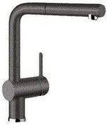 Blanco Linus-S SILGRANIT®-Look Anthracite Μπαταρία Κουζίνας με Περιστρεφόμενο Ρουξούνι και Μεταλλικό Αποσπώμενο Ντους