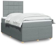 ΚΡΕΒΑΤΙ BOXSPRING ΜΕ ΣΤΡΩΜΑ ΑΝΟΙΧΤΟ ΓΚΡΙ 120X200 ΕΚ. ΥΦΑΣΜΑΤΙΝΟ 3292023