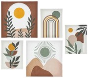 Διακοσμητικoί Πίνακες σε καμβά Cynthia Beige Atmosphera - 5 τεμάχια