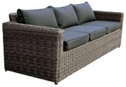 ARIZONA 3θέσιος καναπές 4mmHalfRound Wicker Grey/Brown 195x77x73cm Ε6734,3