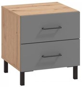 ΚΟΜΟΔΙΝΟ NUBIA NO2F ARTISAN OAK-ΓΚΡΙ ΓΡΑΦΙΤΗΣ 45x41,5x48,5εκ 11012348