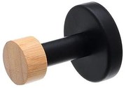 Estia Κρεμάστρα Επιτοίχια Bamboo Essentials Μονή Μεταλλική 6.6x5.3cm Μαύρη 02-14742
