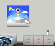 Παιδικός πίνακας σε καμβά με διαστημόπλοιο KNV042 40cm x 40cm