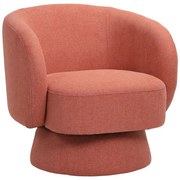 Πολυθρόνα περιστρεφόμενη Kreslo pakoworld ύφασμα σε κεραμιδί απόχρωση 78x81x77εκ