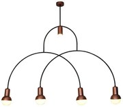 Κρεμαστό Φωτιστικό Οροφής 5xE27 G95 G45 LED Περιστρεφόμενοι Βραχίονες Christopher Homelighting-77-3792-Μαύρο - Χάλκινο 77-3792