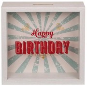 Κουμπαράς - κορνίζα λευκός «Birthday» Υ20x20x5εκ.  τμχ.