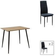 Intrahome Τραπεζαρία Cuba-Parker Intrahome σετ 3τεμ mdf σε sonoma-μαύρη απόχρωση 70x70x75cm | SKU: INTRAPA-311112265