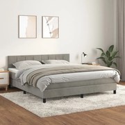 ΚΡΕΒΑΤΙ BOXSPRING ΜΕ ΣΤΡΩΜΑ ΑΝΟΙΧΤΟ ΓΚΡΙ 180X200 ΕΚ. ΒΕΛΟΥΔΙΝΟ 3141317