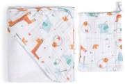 Κάπα Βρεφική Με Γάντι Μπάνιου Giraffe (Σετ 2τμχ) Multi Funna Baby
