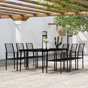 vidaXL Σετ Τραπεζαρίας Κήπου 7 Τεμαχίων Μαύρο