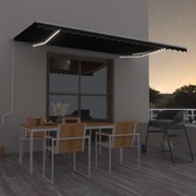 Τέντα Αυτόματη με LED &amp; Αισθητήρα Ανέμου Ανθρακί 500x300 εκ. 3068954