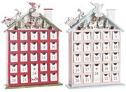 Εορταστικό Ημερολόγιο DKD Home Decor Ξύλο Σπίτι (27 x 7 x 40 cm) (x2)