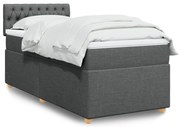vidaXL Κρεβάτι Boxspring με Στρώμα Σκούρο Γκρι 80x200 εκ. Υφασμάτινο