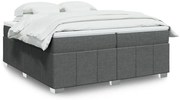 vidaXL Κρεβάτι Boxspring με Στρώμα Σκούρο Γκρι 200x200 εκ. Υφασμάτινο